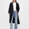 Jeans évasé ample et rigide à taille mi-haute