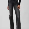 Jeans évasé ample et rigide à taille mi-haute