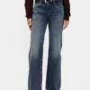 Jeans évasé ample et rigide à taille mi-haute