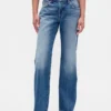 Jeans évasé ample et rigide à taille mi-haute
