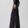 Jeans évasé ample et rigide à taille mi-haute