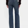 Jeans évasé ample et rigide à taille mi-haute