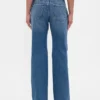 Jeans évasé ample et rigide à taille mi-haute
