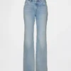 Jeans évasé ample et rigide à taille mi-haute