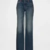 Jeans évasé ample et rigide à taille mi-haute