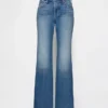 Jeans évasé ample et rigide à taille mi-haute