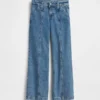 Jeans évasés amples à taille basse avec coutures pour enfants