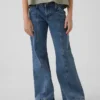 Jeans évasés amples à taille basse avec coutures pour enfants