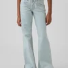 Jeans évasés décontractés à taille basse et braguette à lacets pour enfant