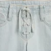 Jeans évasés décontractés à taille basse et braguette à lacets pour enfant