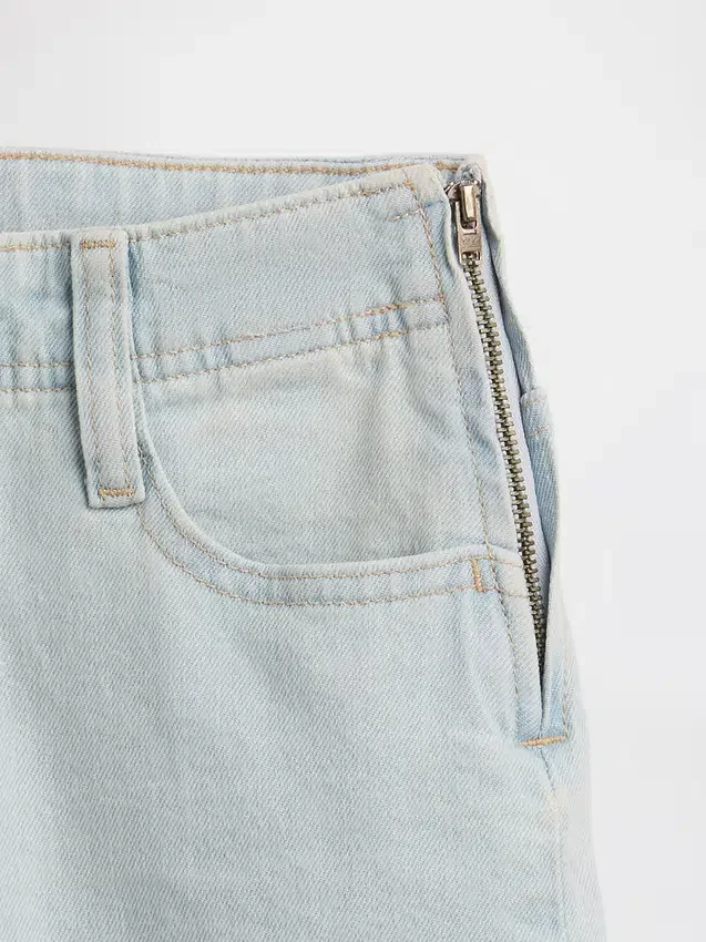 Jeans évasés décontractés à taille basse et braguette à lacets pour enfant