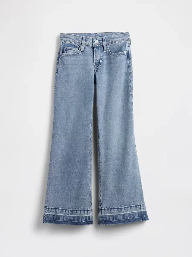Jeans évasés décontractés taille basse pour enfant