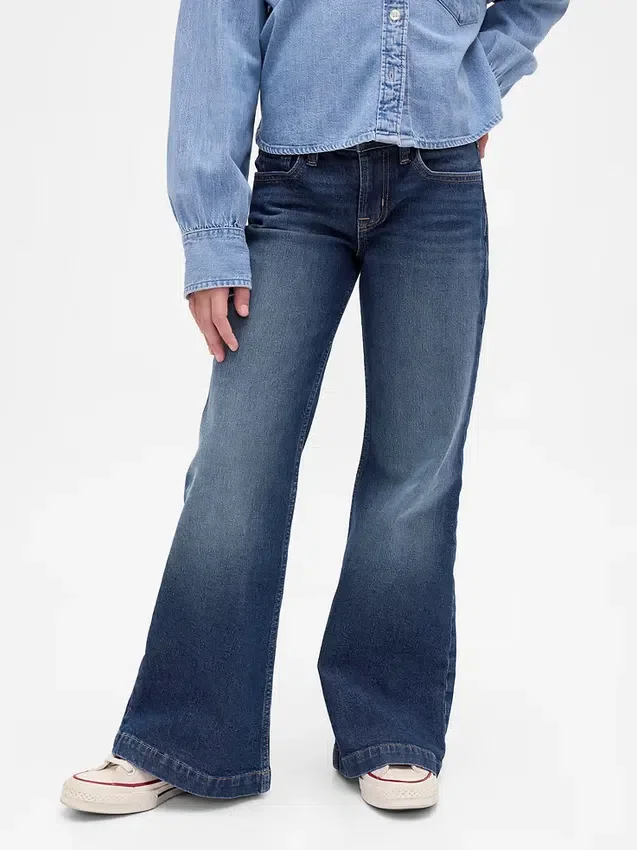 Jeans évasés décontractés taille basse pour enfant