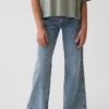 Jeans évasés décontractés taille basse pour enfant