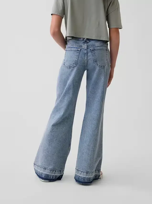Jeans évasés décontractés taille basse pour enfant