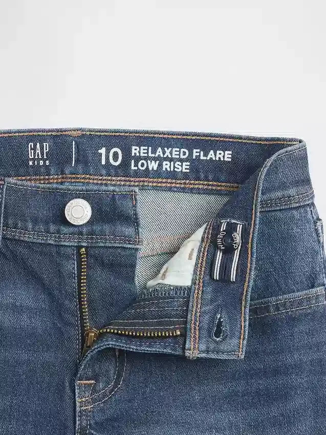 Jeans évasés décontractés taille basse pour enfant
