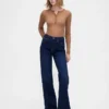Jeans évasés décontractés à taille haute