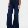 Jeans évasés décontractés à taille haute