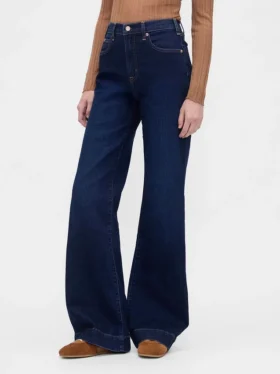 Jeans évasés décontractés à taille haute