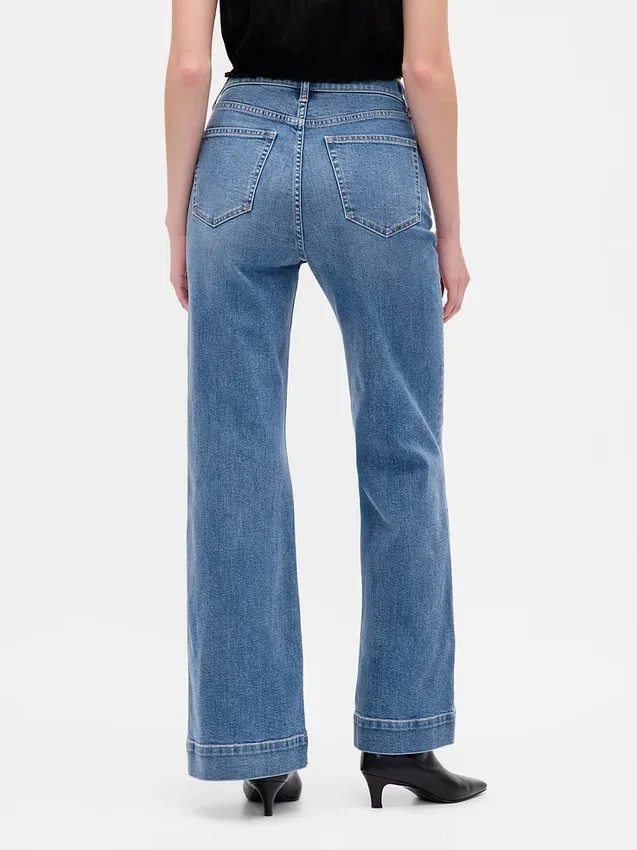 Jeans évasés décontractés à taille haute