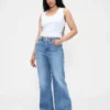 Jeans évasés décontractés à taille haute