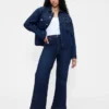 Jeans évasés décontractés à taille haute