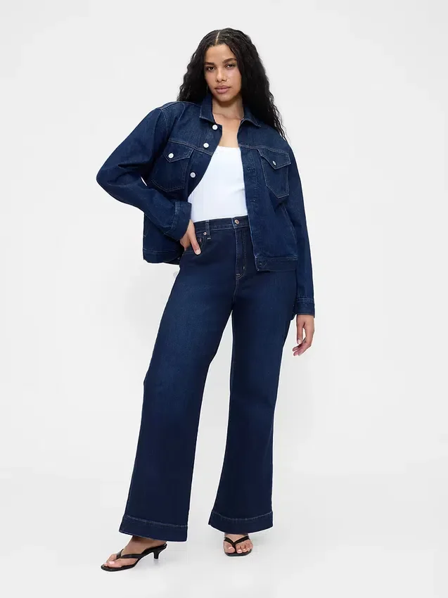 Jeans évasés décontractés à taille haute