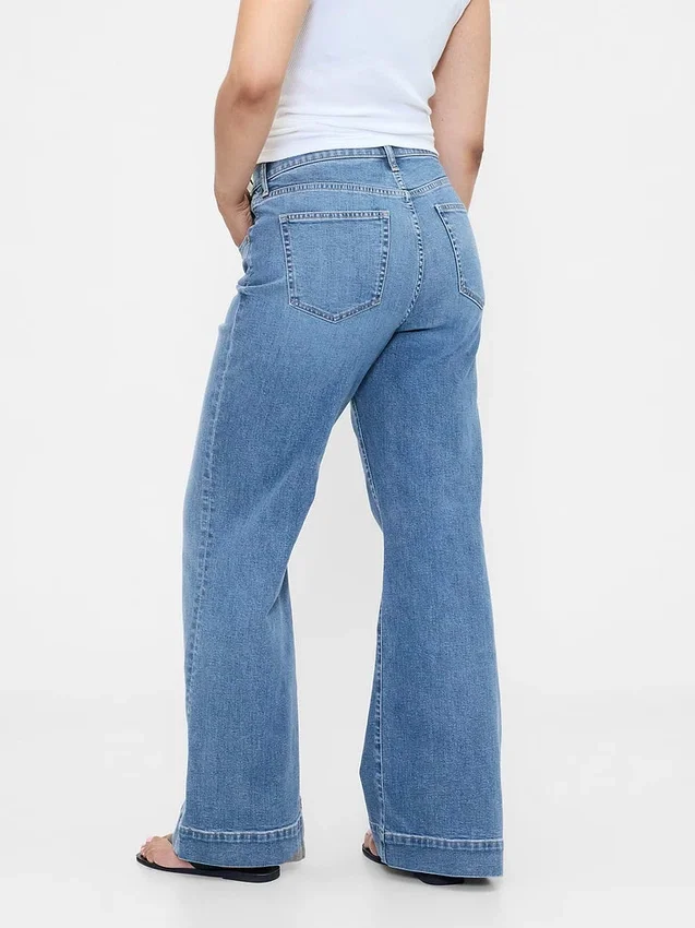 Jeans évasés décontractés à taille haute