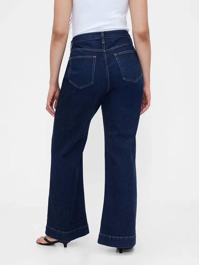 Jeans évasés décontractés à taille haute