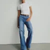Jeans évasés décontractés à taille haute