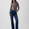 Jeans évasés décontractés à taille mi-haute