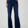 Jeans évasés décontractés à taille mi-haute