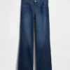 Jeans évasés décontractés à taille mi-haute