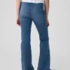 Jeans évasés à taille haute et ceinture croisée pour enfants