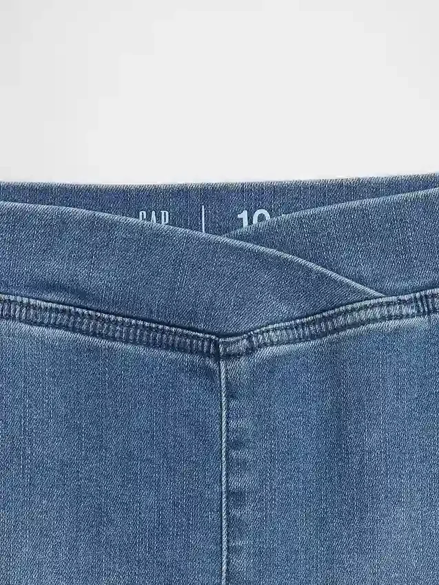 Jeans évasés à taille haute et ceinture croisée pour enfants