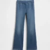 Jeans évasés à taille haute et ceinture croisée pour enfants
