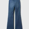 Jeans évasés à taille haute et ceinture croisée pour enfants