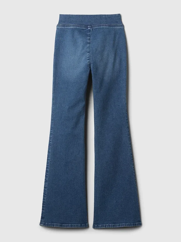 Jeans évasés à taille haute et ceinture croisée pour enfants