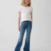 Jeans évasés à taille haute pour enfants, style années 70