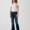 Jeans évasés à taille haute pour enfants, style années 70