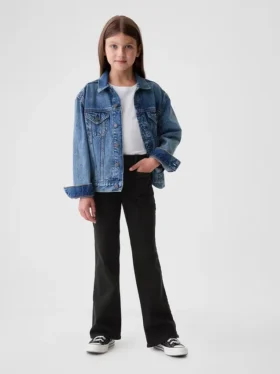 Jeans évasés à taille haute pour enfants, style années 70