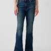 Jeans évasés à taille haute pour enfants, style années 70