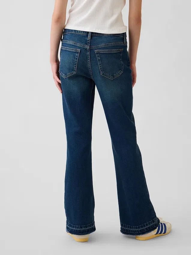 Jeans évasés à taille haute pour enfants, style années 70