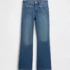 Jeans évasés à taille haute pour enfants, style années 70