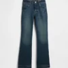 Jeans évasés à taille haute pour enfants, style années 70