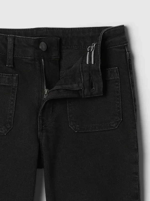 Jeans évasés à taille haute pour enfants, style années 70