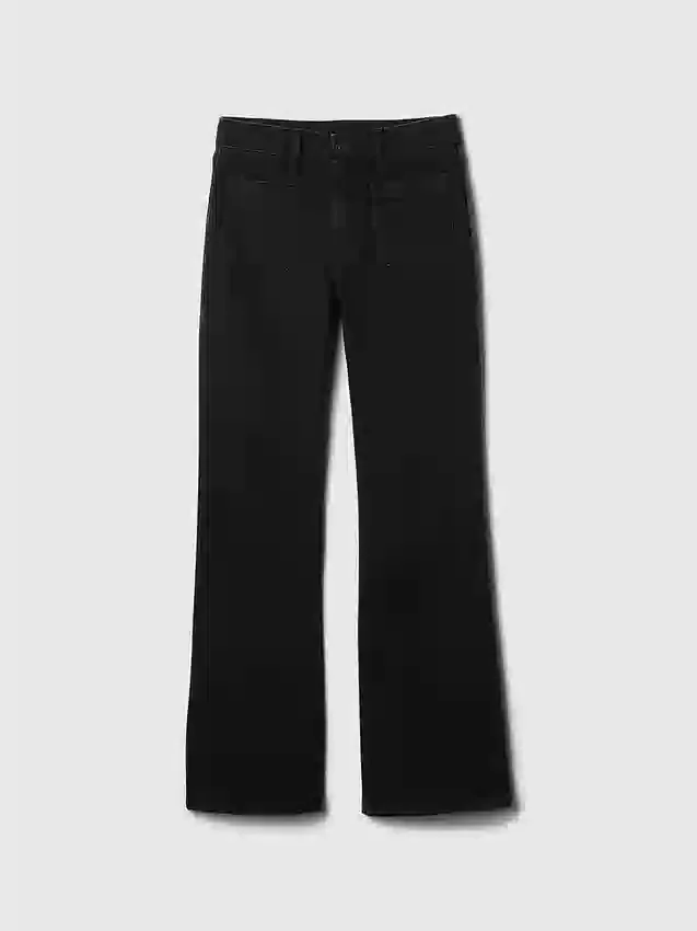 Jeans évasés à taille haute pour enfants, style années 70