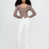 Jeans évasés taille haute style années 70