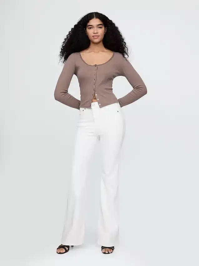 Jeans évasés taille haute style années 70