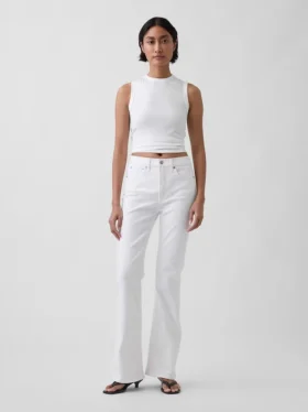 Jeans évasés taille haute style années 70